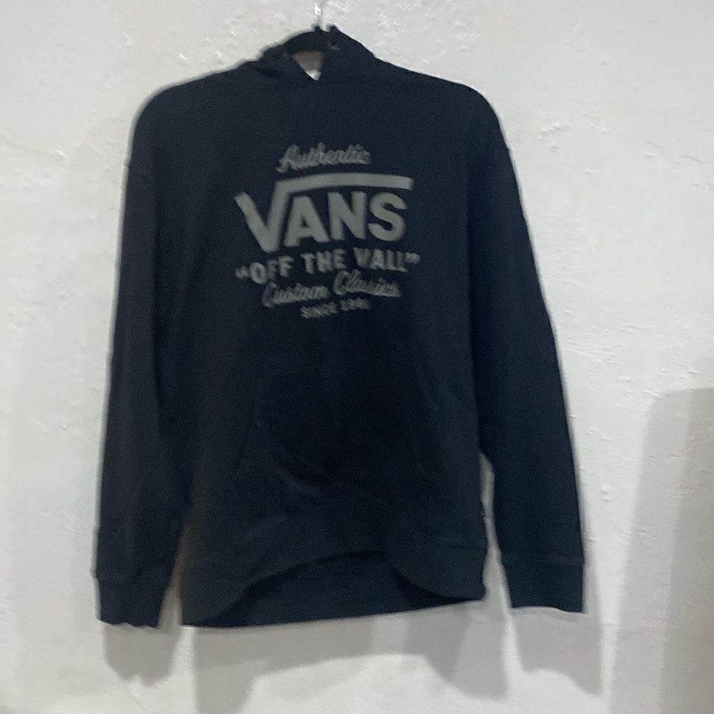 Men's Vans Off the Wall Pullover Hoodie Hoody Black Large See Pic of flaw